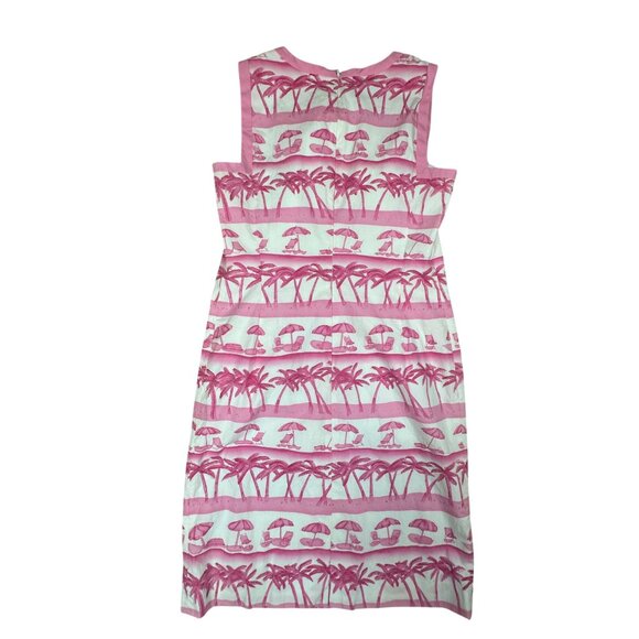 Talbot Pink Beach Print Summer Sheath Dress Size 6 - Picture 4 of 7
